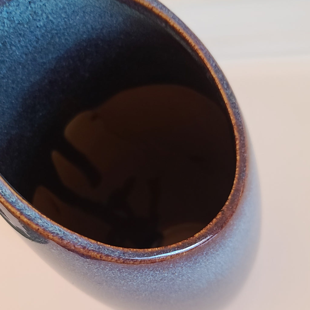 Asymmetrical Mid-Century Modern Style Glazed Stoneware Vase