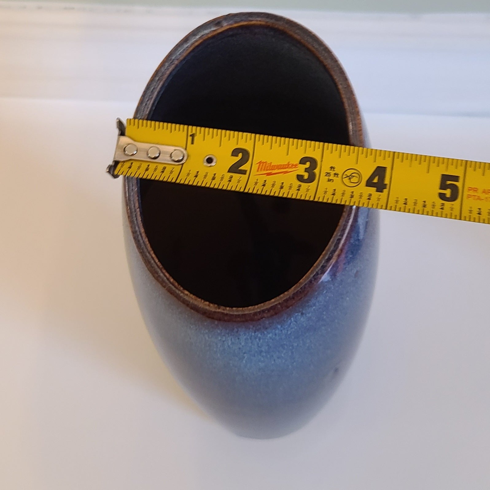 Asymmetrical Mid-Century Modern Style Glazed Stoneware Vase