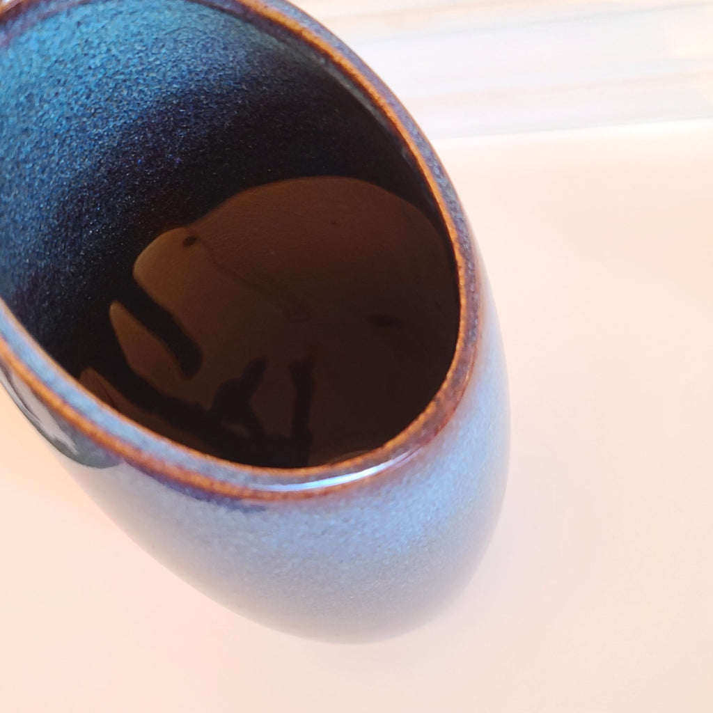 Asymmetrical Mid-Century Modern Style Glazed Stoneware Vase
